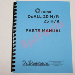 R78219 Doall 20 H/R 25 H/R Parts Manual